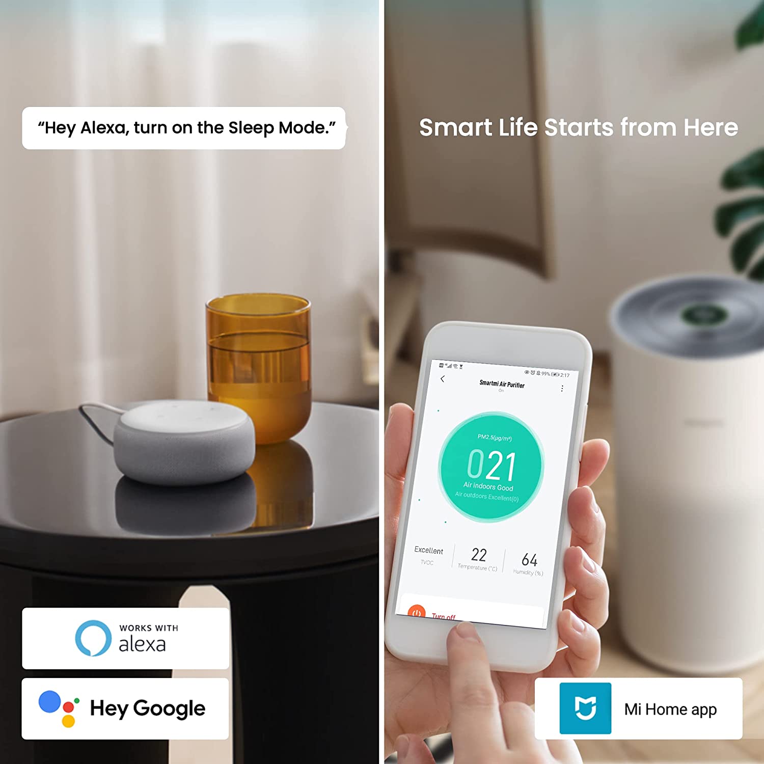 Mi air purifier store alexa